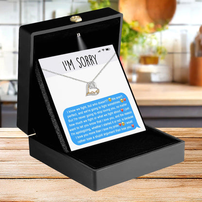 Apology Gift for Girlfriend, Wife, Soulmate - Sorry, Stupid Argument - Love Dancing Heart Pendant Necklace - Mallard Moon Gift Shop