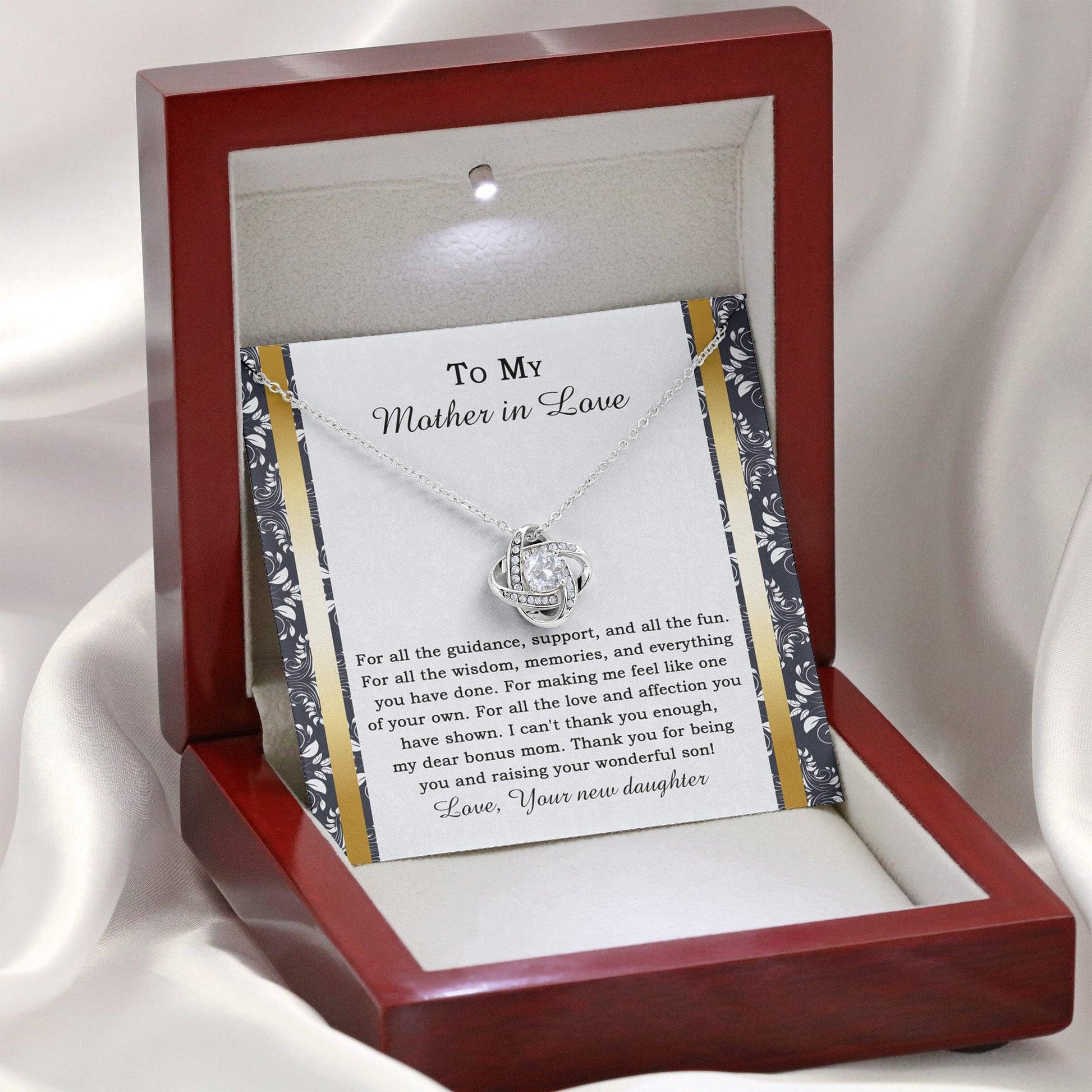Mother-in-law Wedding Day Gift - One Of Your Own - Love Knot Pendant Necklace - Mallard Moon Gift Shop