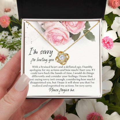 Apology Gift - Sorry, Regretted My Actions - Love Knot Pendant Necklace - Mallard Moon Gift Shop