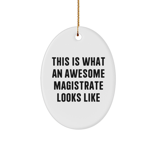 Magistrate Gifts from Friends - This Is What An Awesome Magistrate Looks Like Oval Ornament, Christmas Unique Gifts for Men or Women