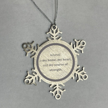Maine is my home Birthday Christmas Snowflake Ornament