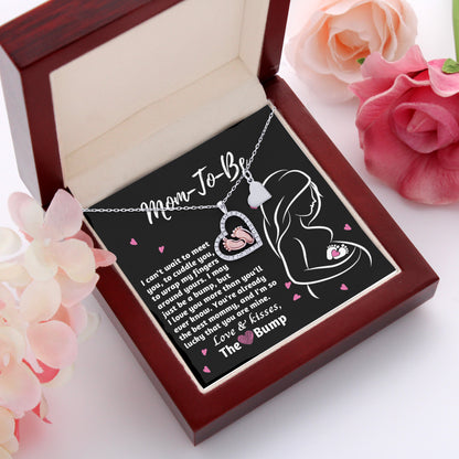 Mom-To-Be Baby Feet Pendant Necklace Love and Kisses From the Bump - Mallard Moon Gift Shop