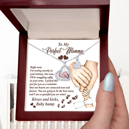 Expectant Mom’s Delight: Baby Feet Silver Pendant Necklace - Kisses and Kicks from Tummy - Mallard Moon Gift Shop