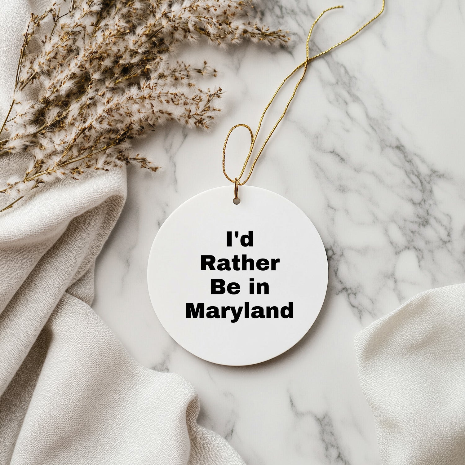 Maryland Circle Ornament Gifts from I'd Rather Be In Maryland Unique Christmas Gift