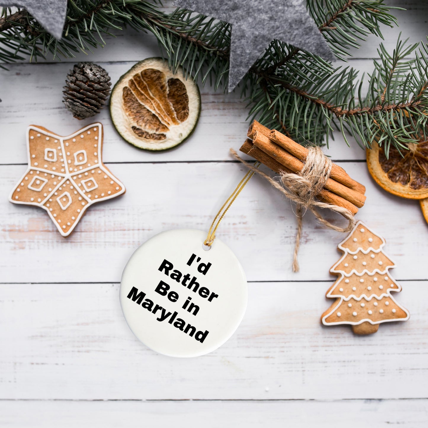 Maryland Circle Ornament Gifts from I'd Rather Be In Maryland Unique Christmas Gift