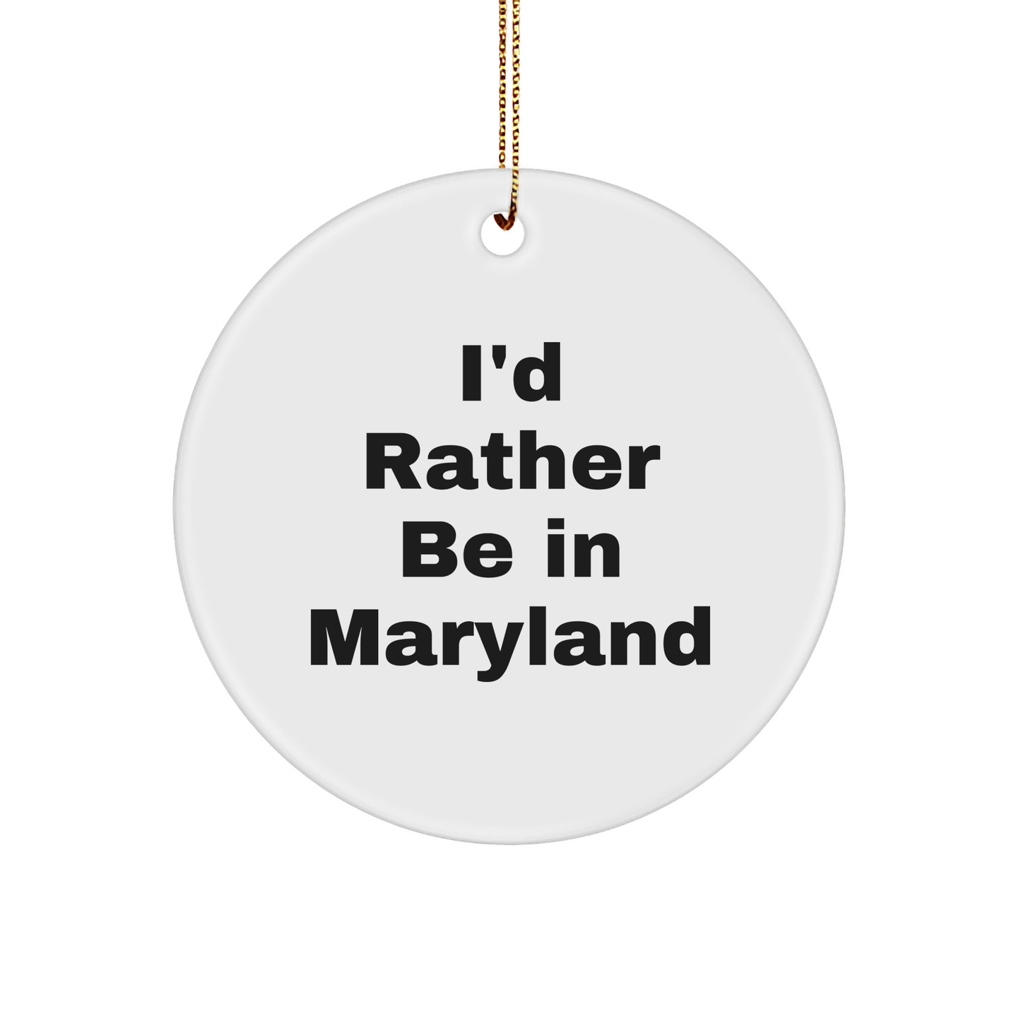 Maryland Circle Ornament Gifts from I'd Rather Be In Maryland Unique Christmas Gift
