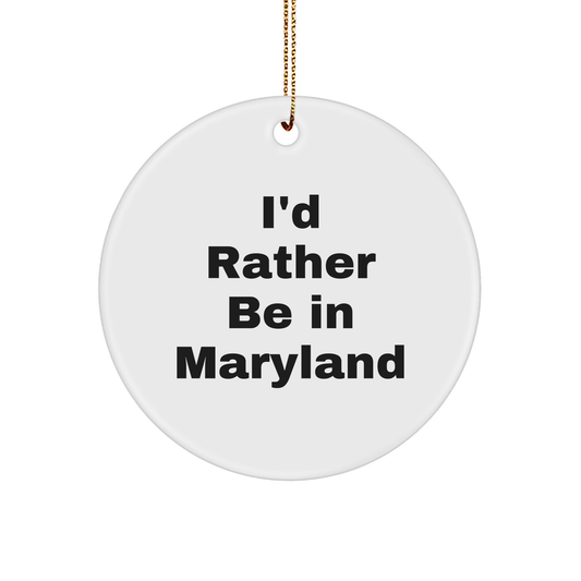 Maryland Circle Ornament Gifts from I'd Rather Be In Maryland Unique Christmas Gift