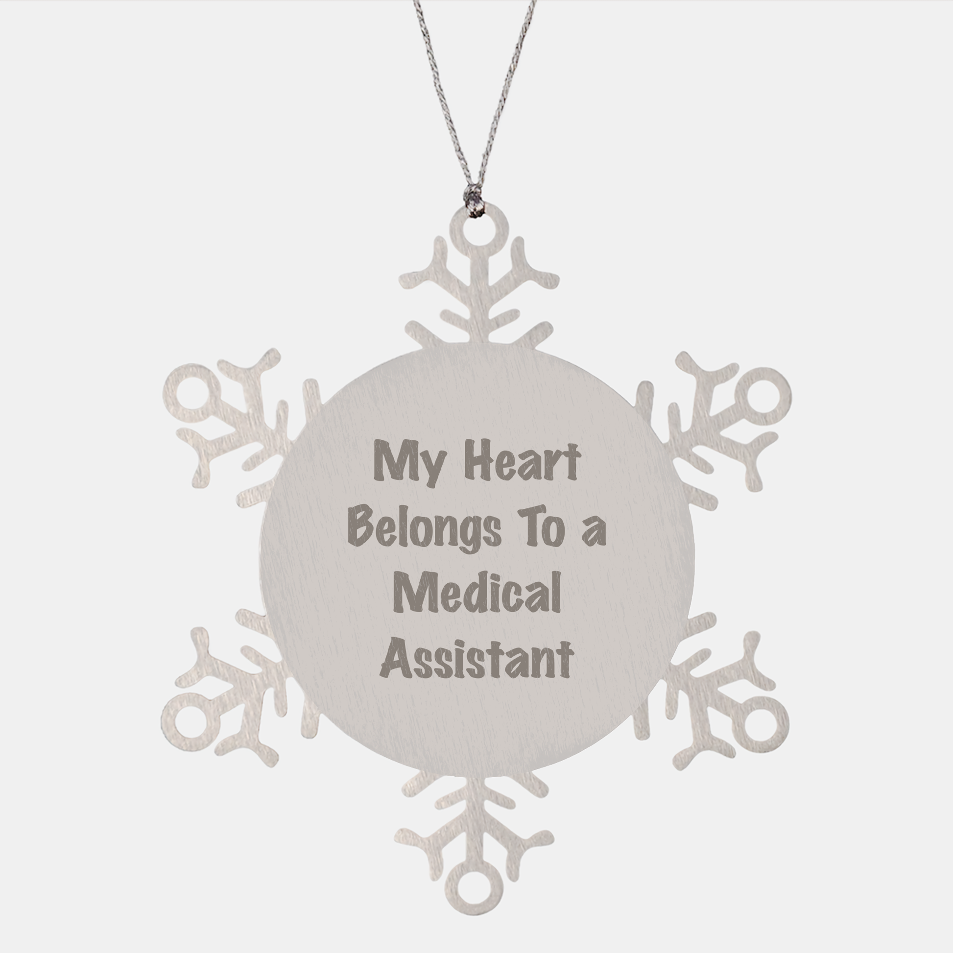 Medical Assistant Gifts from Friends and Family - Snowflake Ornament with a Heart to a Medical Assistant, 'My Heart Belongs To A Medical Assistant', Unique Christmas Unique Gifts