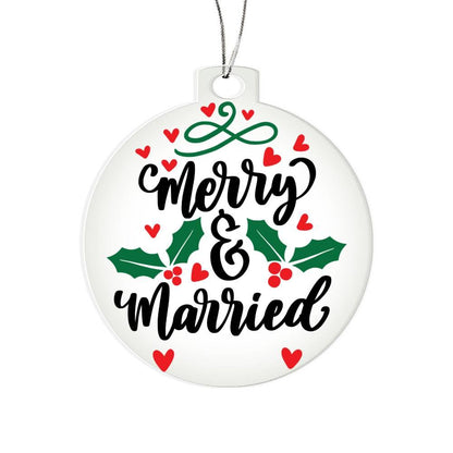 Merry and Married Acrylic Keepsake Ornament