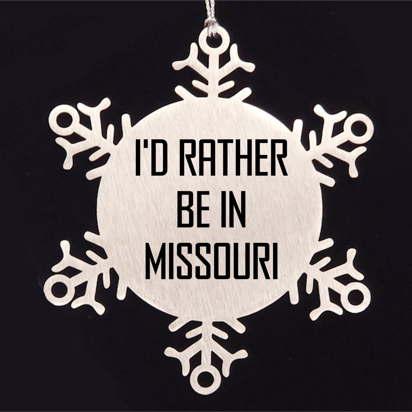 Missouri Gifts, 'I'd Rather Be In Missouri' Snowflake Ornament, Unique Christmas Decor, Gift for Missouri Lover, Gifts from Friends, Gifts for Missouri
