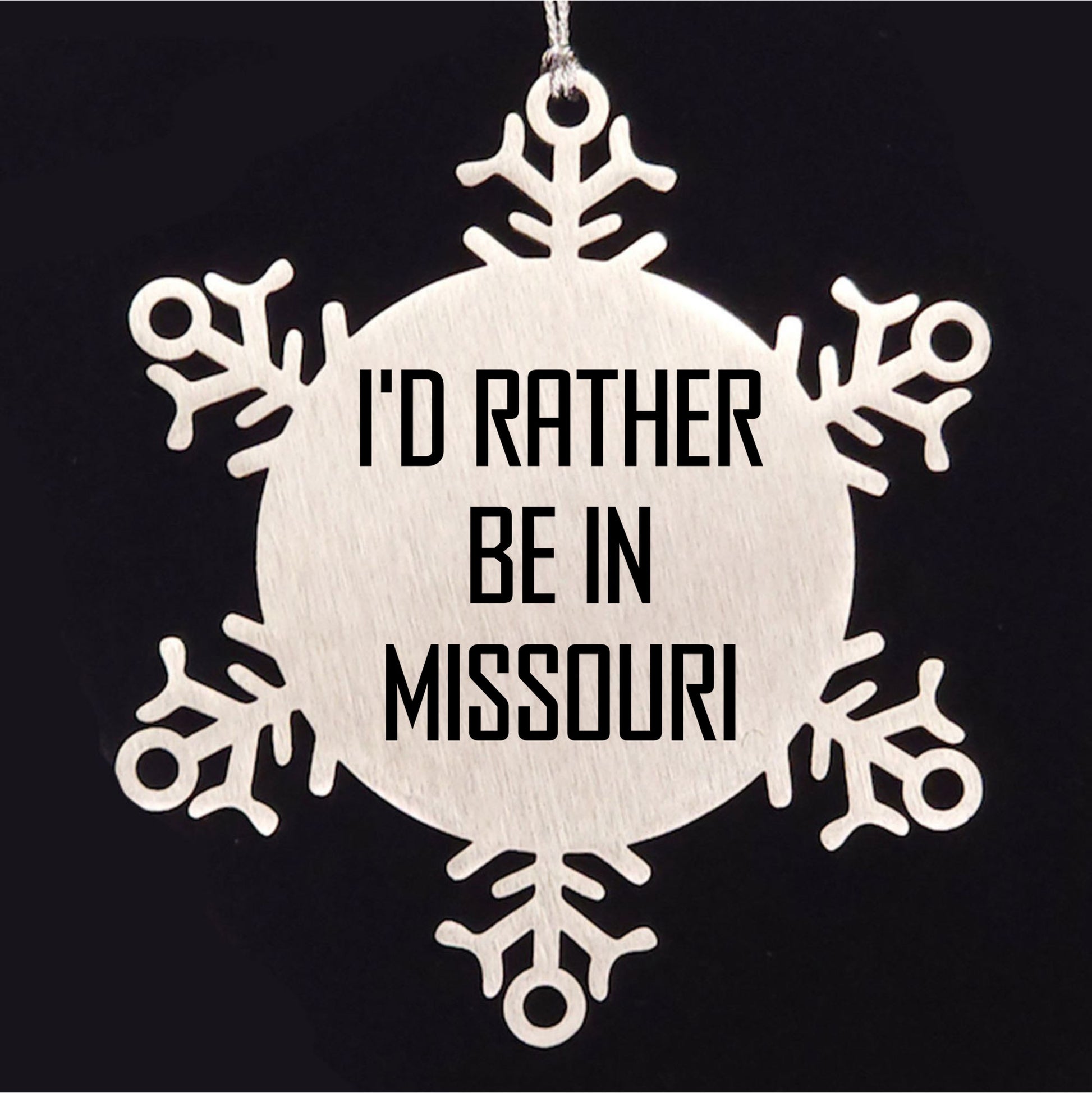 Missouri Gifts, 'I'd Rather Be In Missouri' Snowflake Ornament, Unique Christmas Decor, Gift for Missouri Lover, Gifts from Friends, Gifts for Missouri