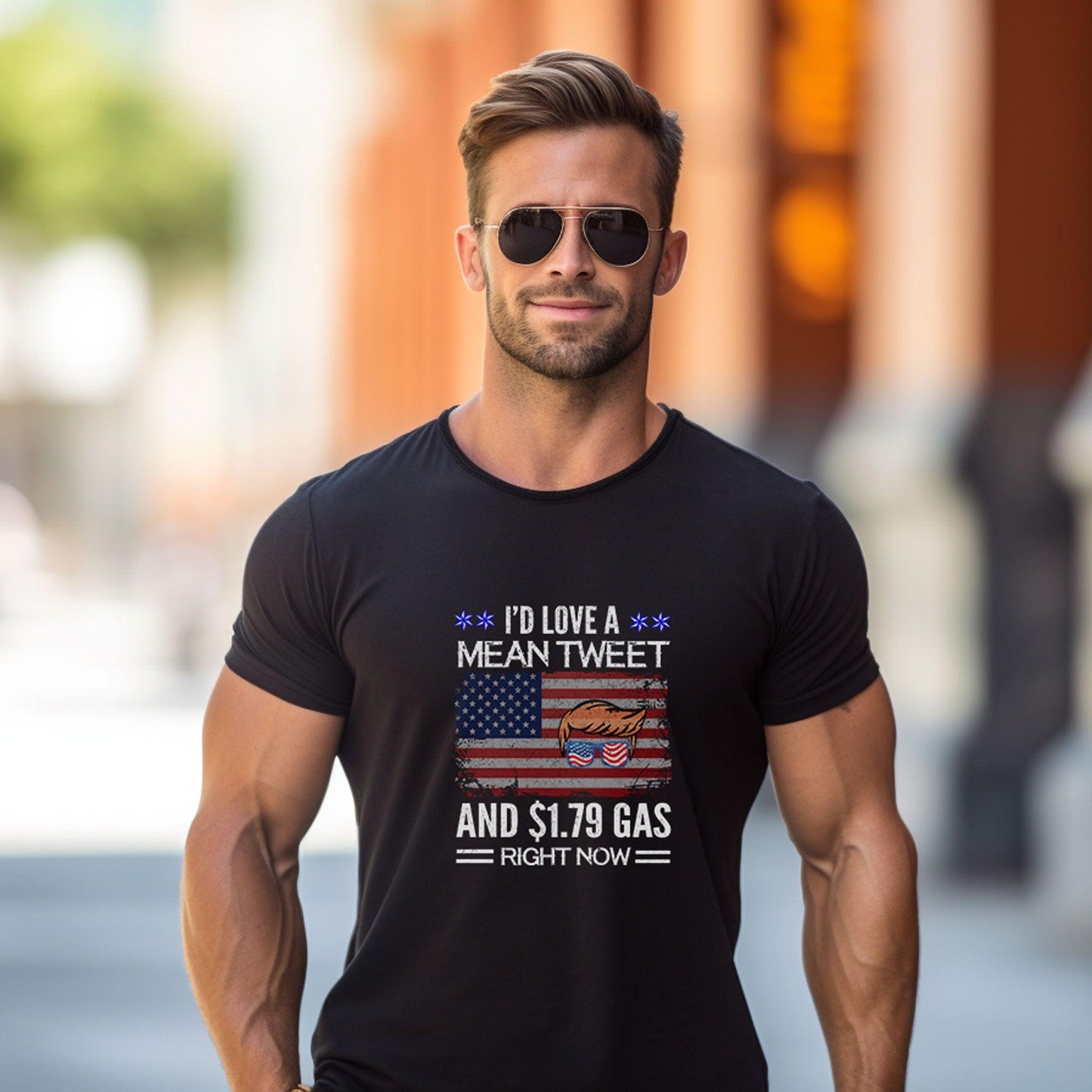 Trump I'd Love a Mean Tweet and $1.79 Gas Right Now Premium Short Sleeve T-Shirt - Mallard Moon Gift Shop