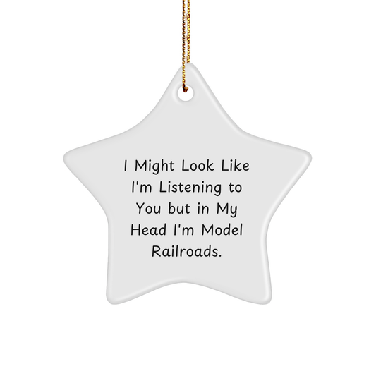 Model Railroads Gifts, Funny Star Ornament, Gifts from Men to Model Railroads Enthusiasts, Perfect for Christmas Unique Gifts