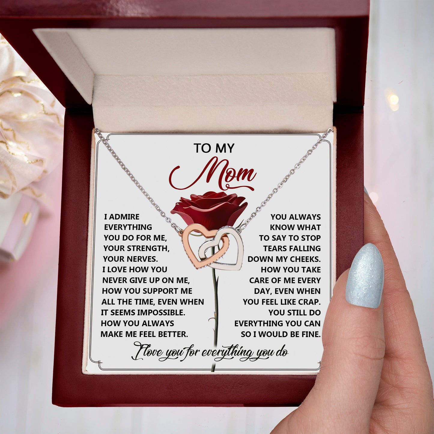 To My Mom - Everything You Do - Honest and Heartfelt Necklace Gift of Gratitude - Mallard Moon Gift Shop