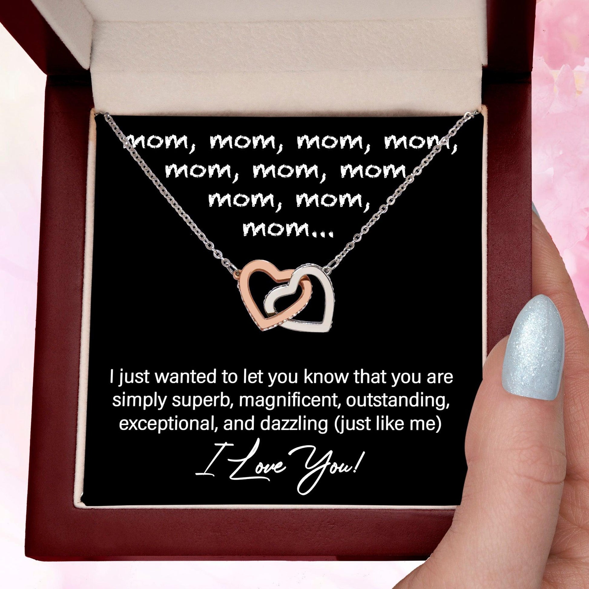To My Mom You are Dazzling Just Like Me Interlocking Hearts Necklace - Mallard Moon Gift Shop