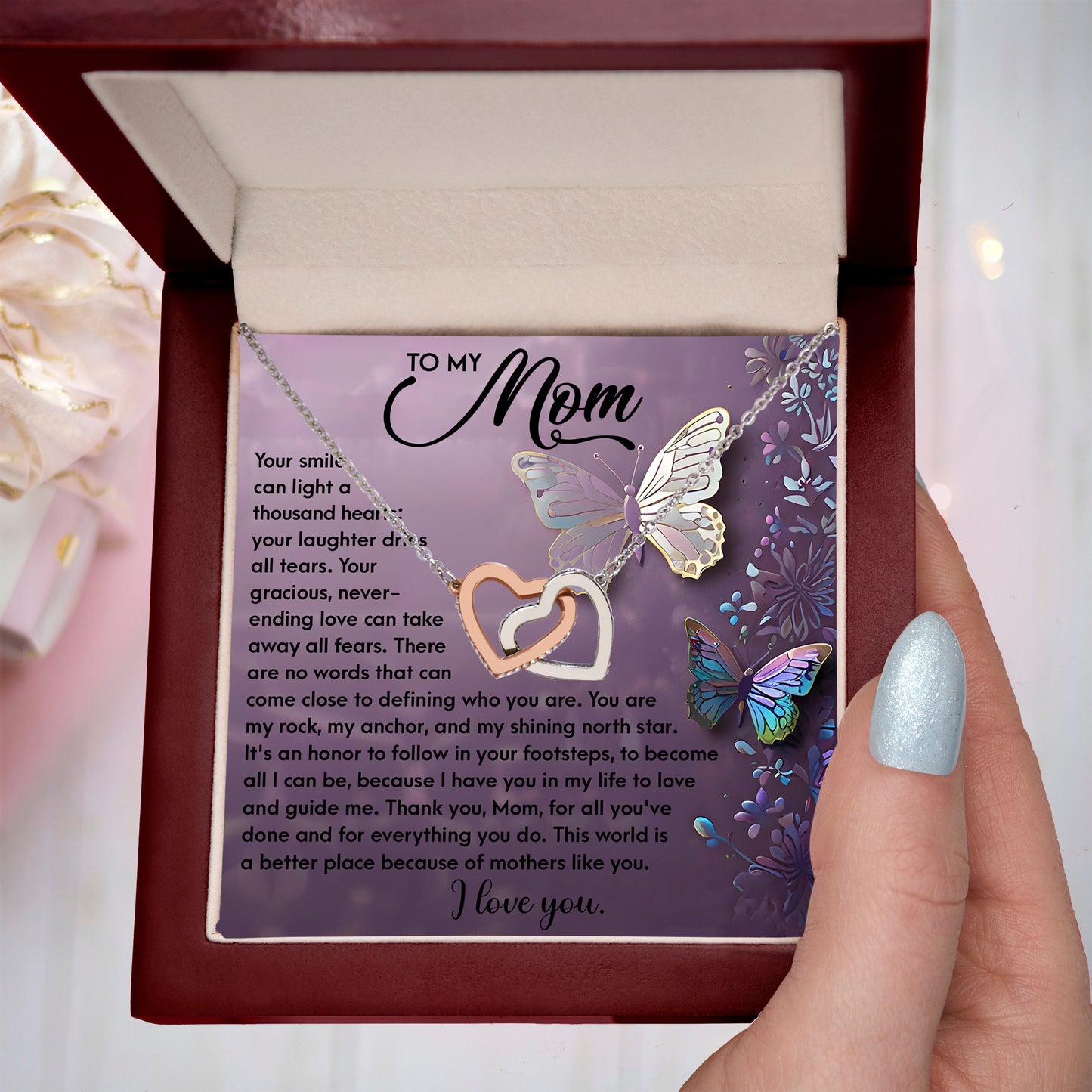 To My Mom – You Are My Rock, My Anchor, and My Shining North Star – Necklace Gift of Love and Gratitude - Mallard Moon Gift Shop