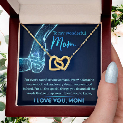 Gift for Mom You Stood Behind My Dreams Interlocking Hearts Necklace - Mallard Moon Gift Shop