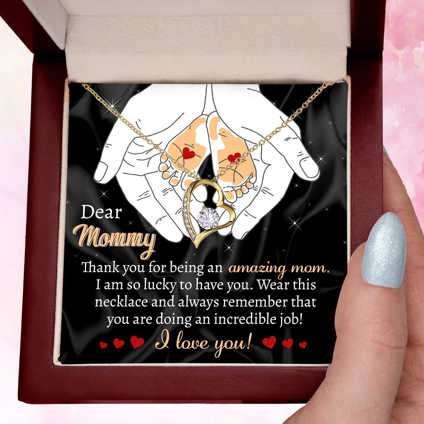 Gift for the Expectant Mom You are Doing An Incredible Job Forever Love Heart Pendant Necklace - Mallard Moon Gift Shop
