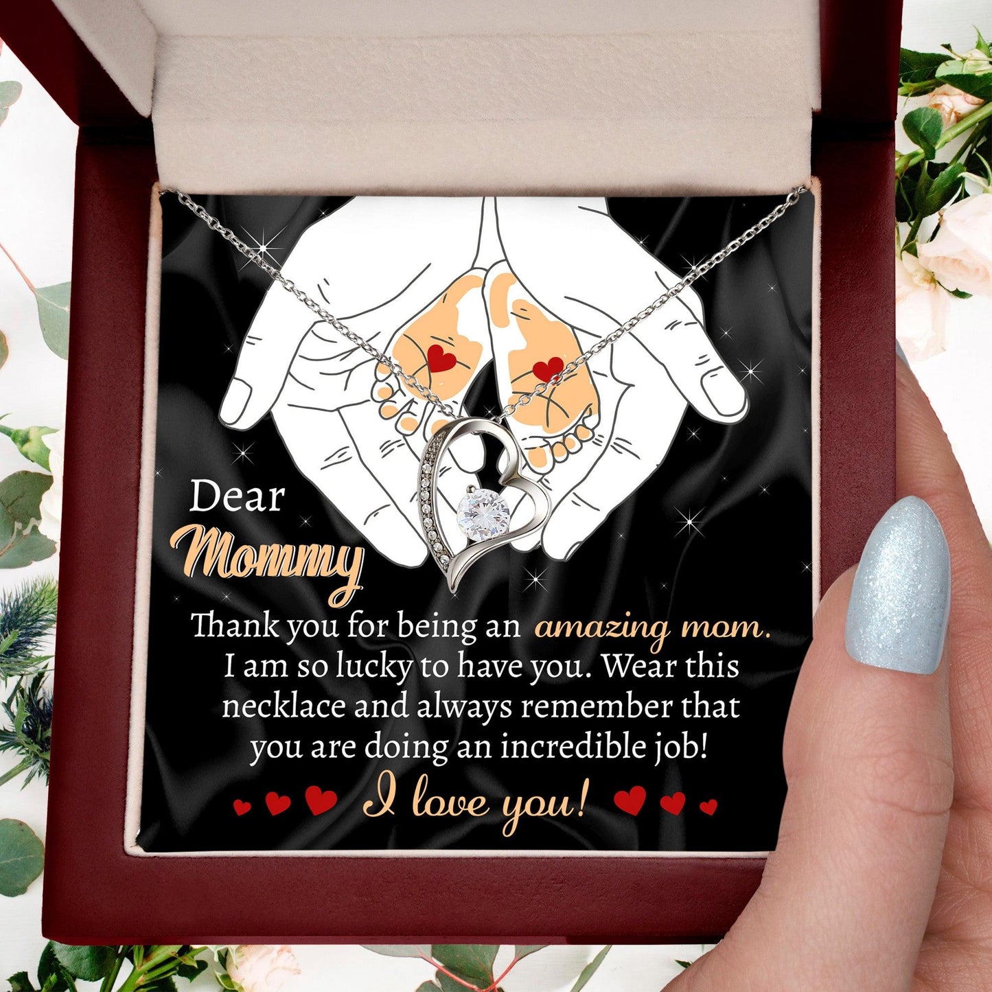 Gift for the Expectant Mom You are Doing An Incredible Job Forever Love Heart Pendant Necklace - Mallard Moon Gift Shop