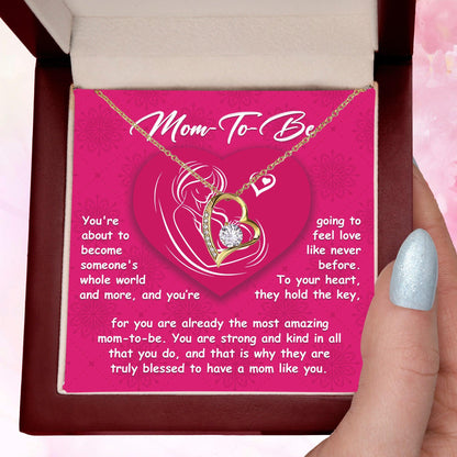 Gift for the Mom To Be You Will Soon Be Someone's Whole World Forever Love Heart Pendant Necklace - Mallard Moon Gift Shop