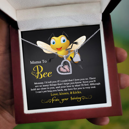 Mama To Bee Baby Feet Charm Necklace Love, Kisses and Kicks from your Tummy - Mallard Moon Gift Shop