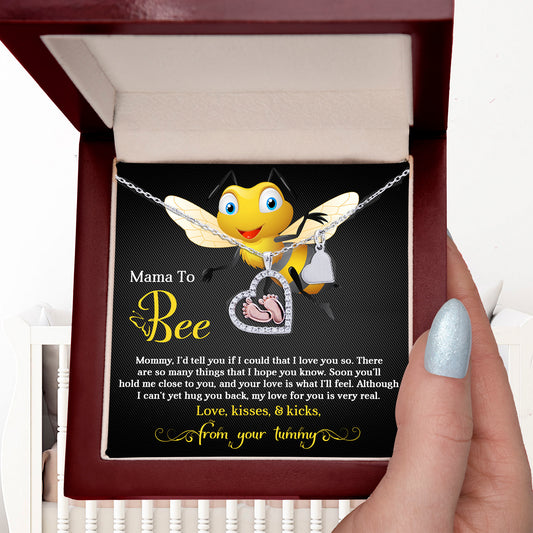 Mama To Bee Baby Feet Charm Necklace Love, Kisses and Kicks from your Tummy - Mallard Moon Gift Shop