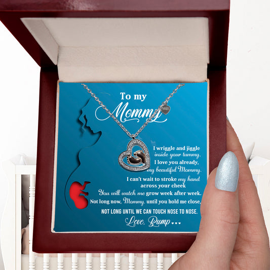 New Mom Gift Baby Feet Charm Necklace Not Long Now Until You can Hold Me Close - Mallard Moon Gift Shop