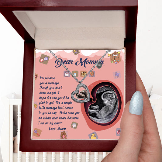 Dear Mommy I Am On My Way Baby Feet Charm Pendant Necklace - Mallard Moon Gift Shop