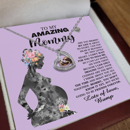 To My Amazing Mommy Pregnancy Gift Baby Feet Charn Necklace Lots of Love from the Bump - Mallard Moon Gift Shop