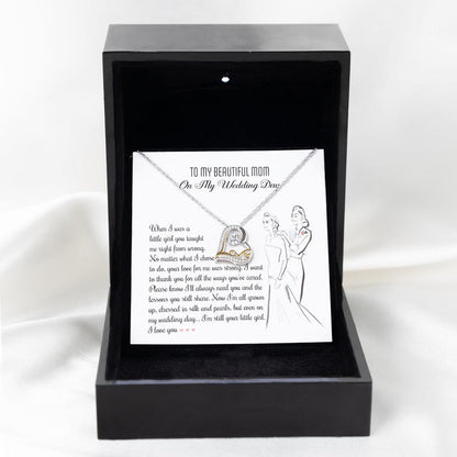Gift for Mom Wedding Day - Always Your Little Girl Love Heart Pendant Necklace - Mallard Moon Gift Shop