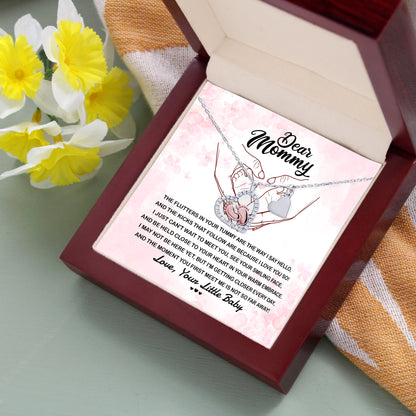Dear Mommy I Can't Wait to Meet You Pregnancy Gift Baby Feet Pendant Necklace - Mallard Moon Gift Shop