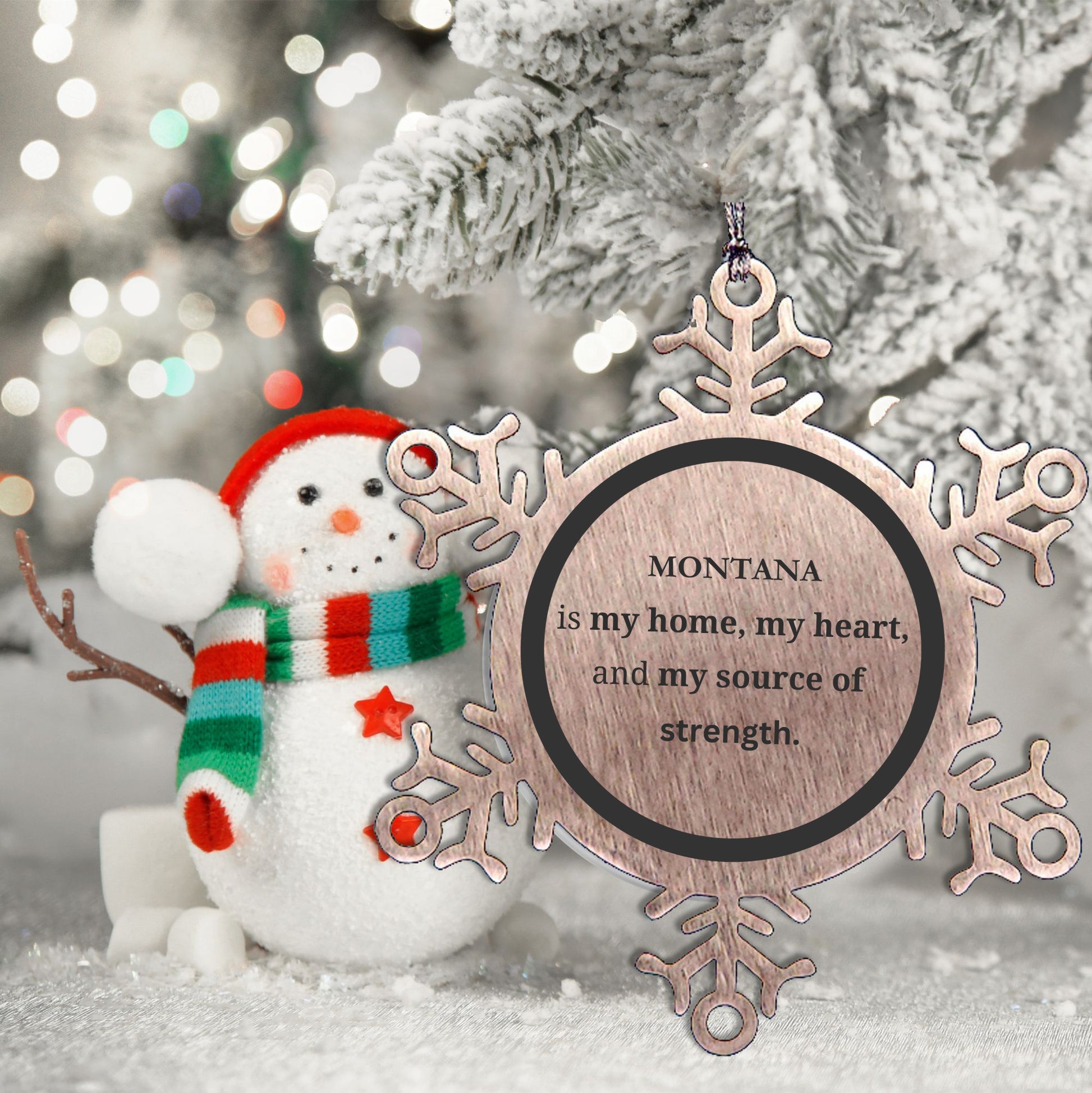 Montana is my home Montana Snowflake Ornament Birthday Christmas Gifts