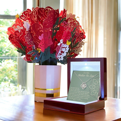 Mother-In-Law Gift - I Feel Lucky to Have A Strong Woman in My Life Love Knot Necklace - Mallard Moon Gift Shop