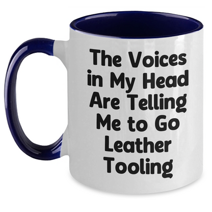 Funny Leather Tooling Gifts from Friends for Dad's Special Day - Two Tone Coffee Mug - Main