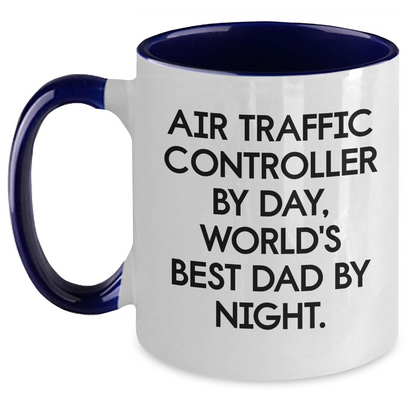 Funny Air Traffic Controller Gifts from Mom to Air Traffic Controller By Day, World's Best Dad By Night. Graduation Unique Gifts for Men - Main