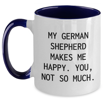 Funny German Shepherd Dog Gifts from Friends for Dad's Unique Two Tone Coffee Mug - Main