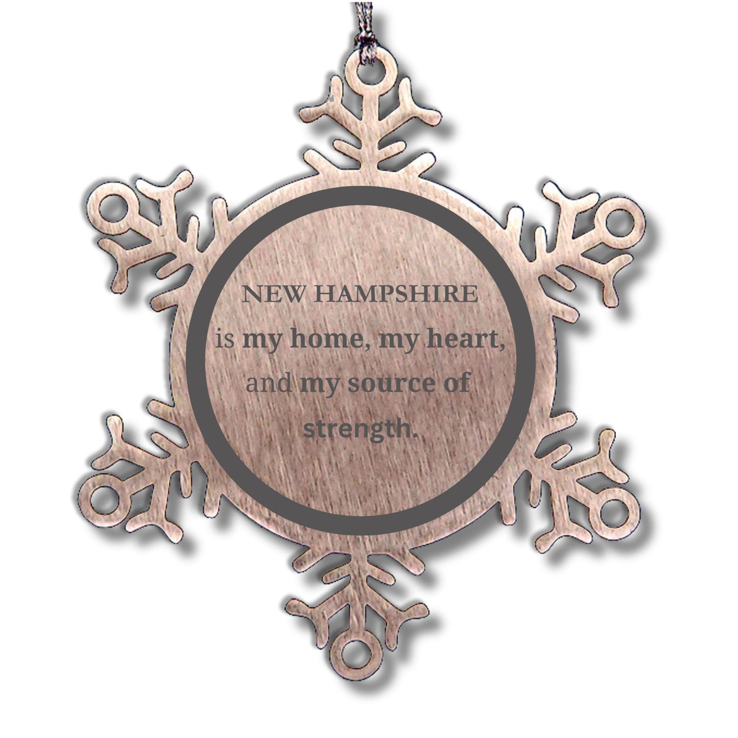 New Hampshire is my Home Gifts, Snowflake Christmas Ornament