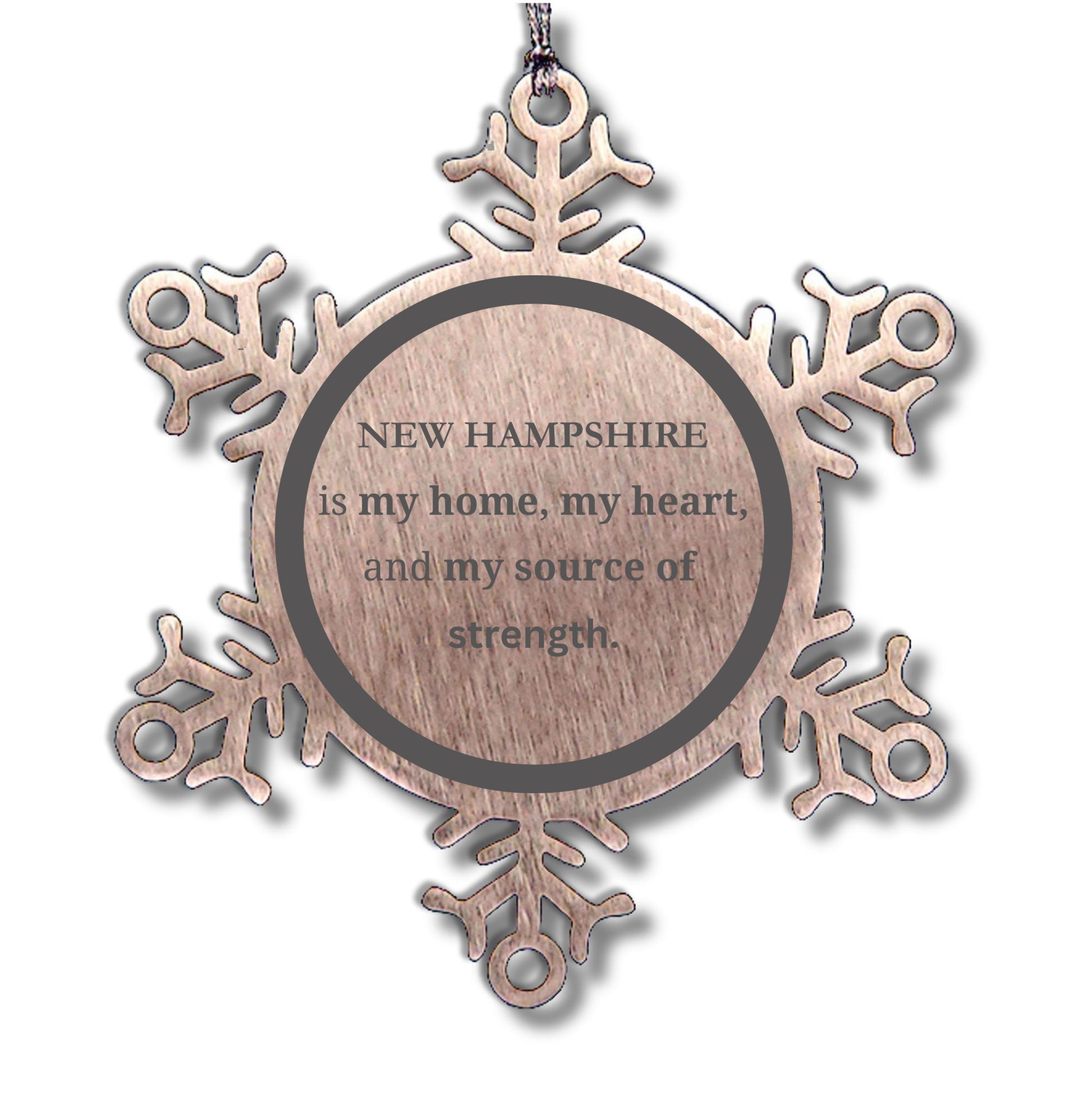 New Hampshire is my Home Gifts, Snowflake Christmas Ornament