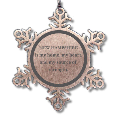 New Hampshire is my Home Gifts, Snowflake Christmas Ornament