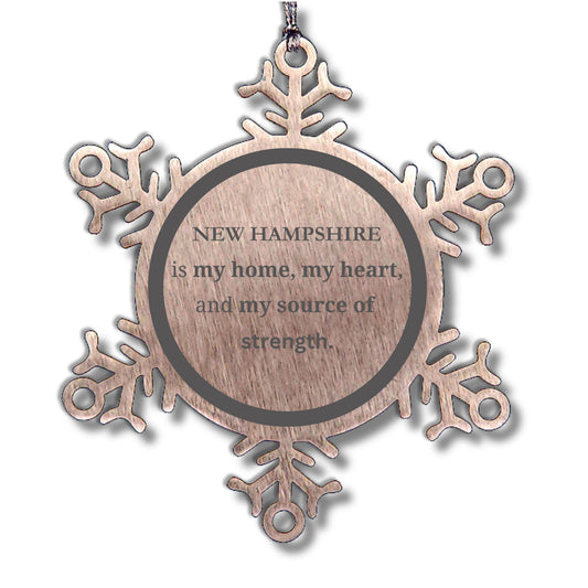 New Hampshire is my Home Gifts, Snowflake Christmas Ornament