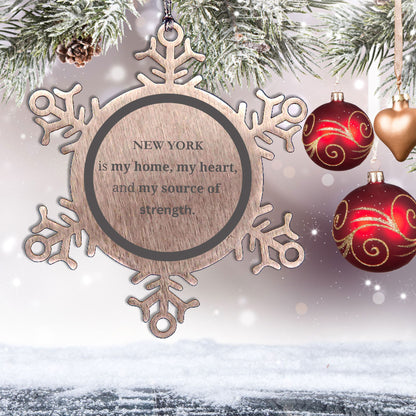 New York is my Home Snowflake Ornament New York Birthday Christmas Gifts