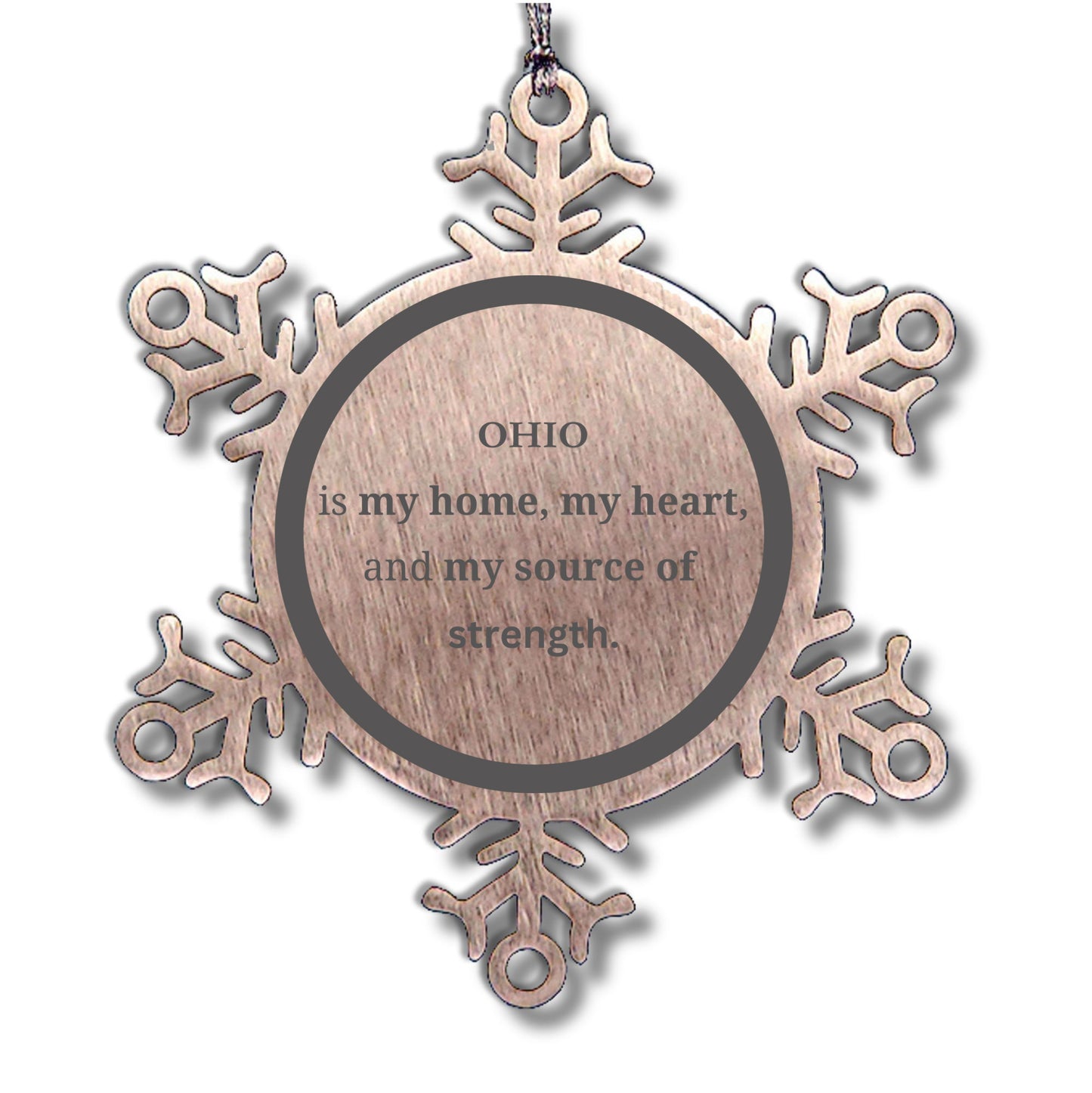 Ohio is my home Gifts, Lovely Ohio Birthday Christmas Snowflake Ornament