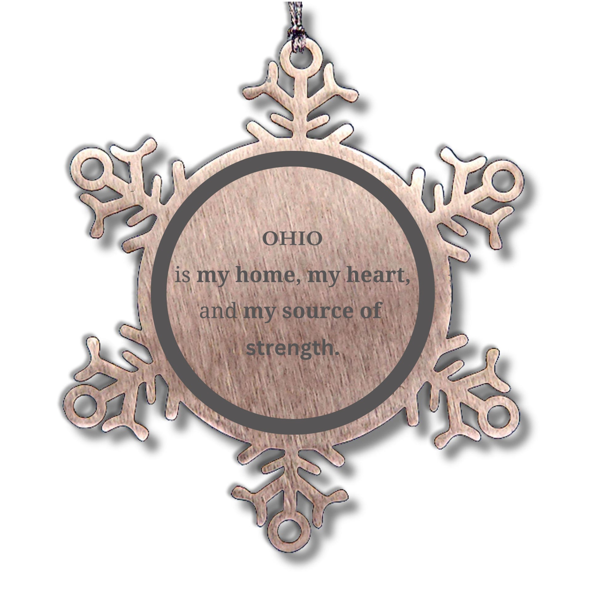 Ohio is my home Gifts, Lovely Ohio Birthday Christmas Snowflake Ornament