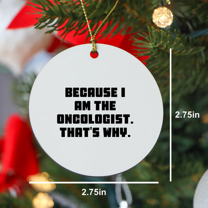 Oncologist Gifts from Friends, Christmas Unique Circle Ornaments Because I Am The Oncologist. That's Why., Gifts for Oncologist