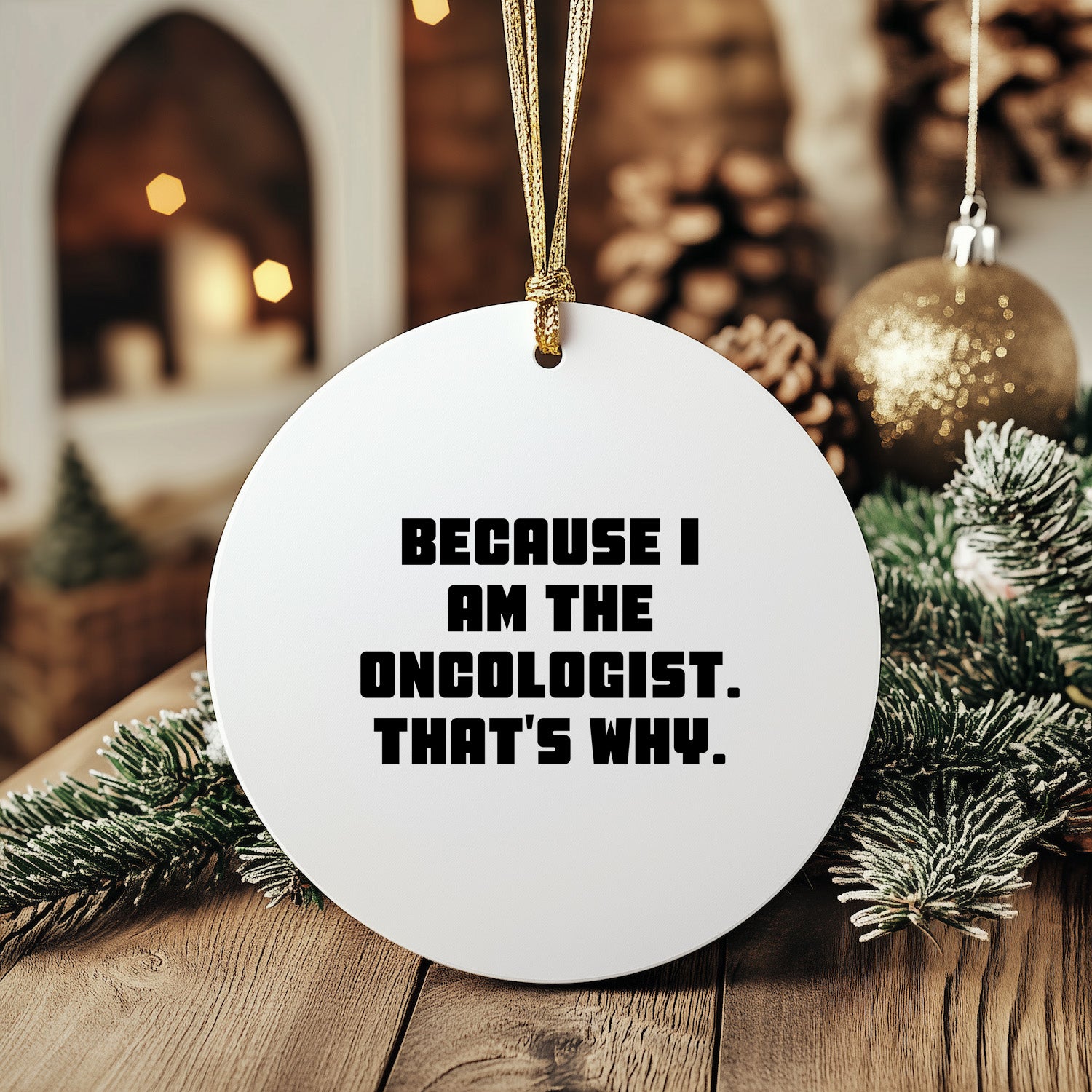 Oncologist Gifts from Friends, Christmas Unique Circle Ornaments Because I Am The Oncologist. That's Why., Gifts for Oncologist