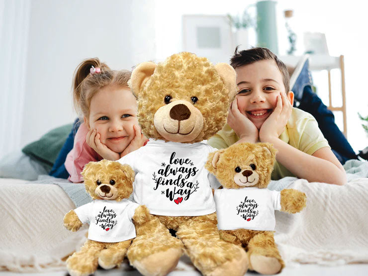 Love Finds A Way - Plush Lamb, Panda, or Teddy Bear with Tee Shirt Romantic Gift for Sweetheart - Mallard Moon Gift Shop