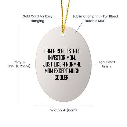Real Estate Investor Gifts from Friends - Oval Ornament with Funny Quote - Christmas Unique Presents for Real Estate Investor Mom - Mallard Moon