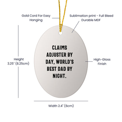 Claims Adjuster Gifts, Funny Quote Oval Ornament for Christmas - Gifts from Friends, Coworkers, Family - Mallard Moon
