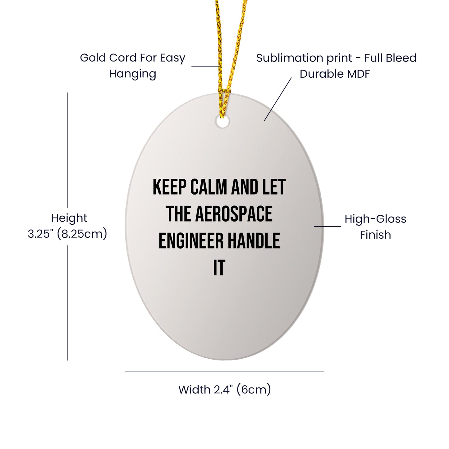 Aerospace Engineer Gifts, Keep Calm and Let the Pro Handle It, Oval Ornament, Christmas Unique Gifts from Friends