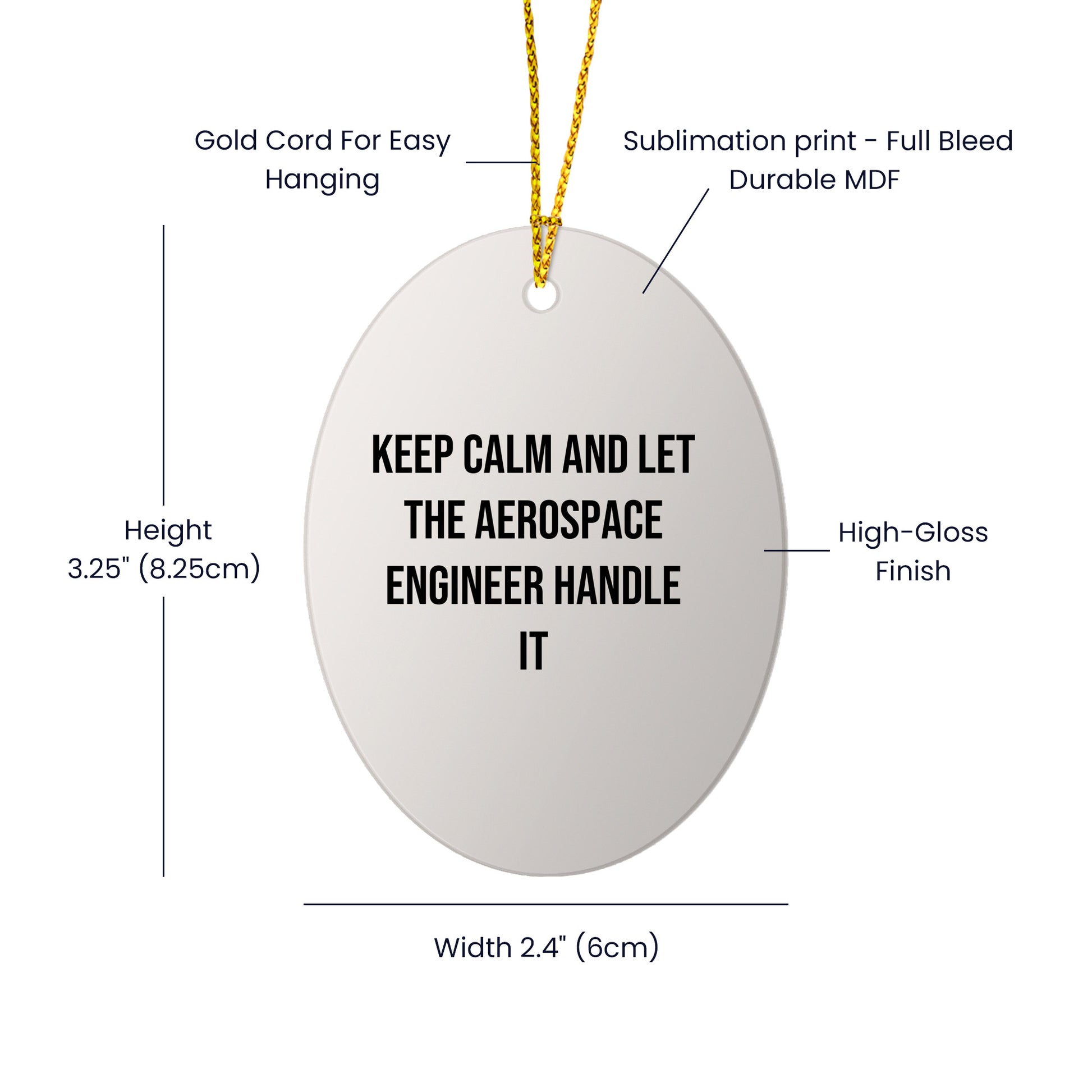 Aerospace Engineer Gifts, Keep Calm and Let the Pro Handle It, Oval Ornament, Christmas Unique Gifts from Friends